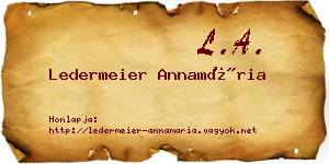 Ledermeier Annamária névjegykártya